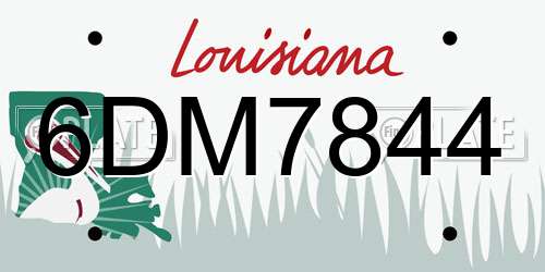 6DM7844 Louisiana License Plate