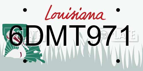 6DMT971 Louisiana License Plate
