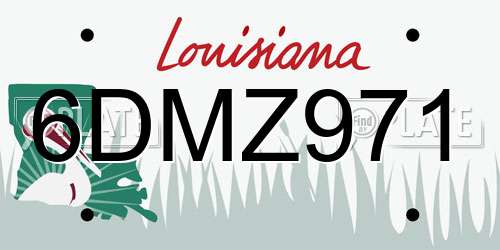 6DMZ971 Louisiana License Plate