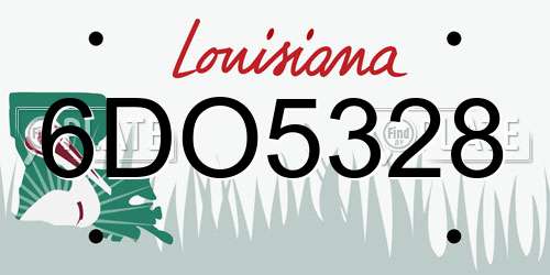 6DO5328 Louisiana License Plate