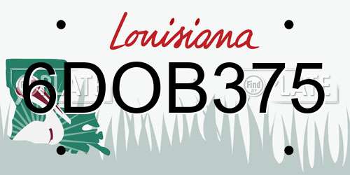 6DOB375 Louisiana License Plate