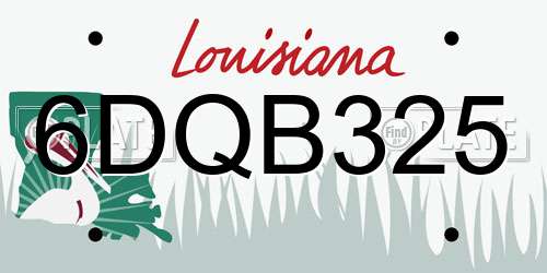 6DQB325 Louisiana License Plate