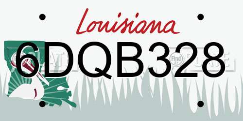 6DQB328 Louisiana License Plate