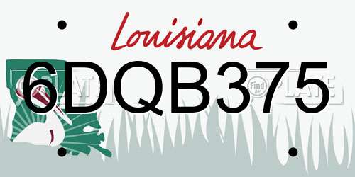 6DQB375 Louisiana License Plate