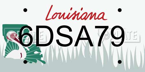 6DSA79 Louisiana License Plate