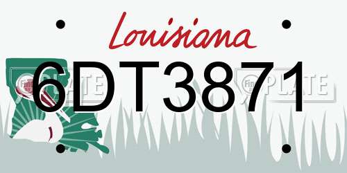 6DT3871 Louisiana License Plate