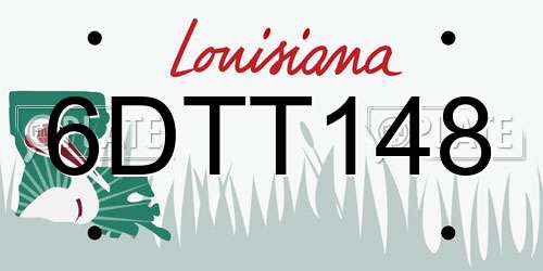 6DTT148 Louisiana License Plate