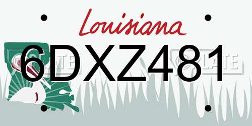 6DXZ481 Louisiana License Plate