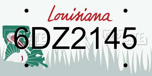 6DZ2145 Louisiana License Plate