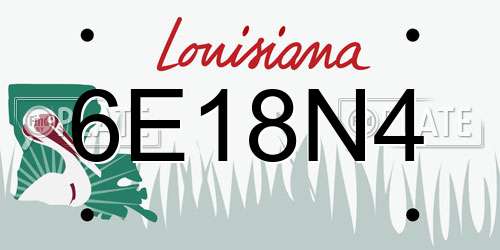 6E18N4 Louisiana License Plate