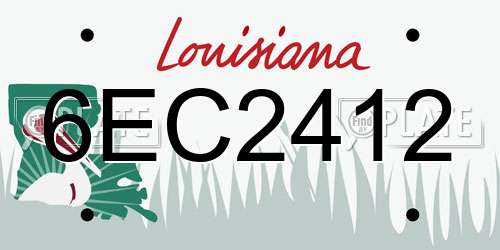 6EC2412 Louisiana License Plate