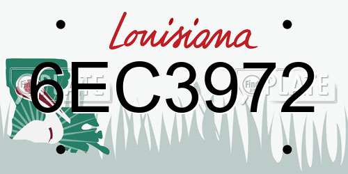 6EC3972 Louisiana License Plate