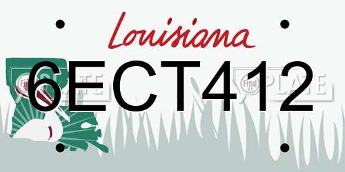 6ECT412 Louisiana License Plate
