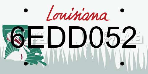 6EDD052 Louisiana License Plate