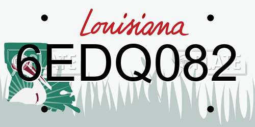 6EDQ082 Louisiana License Plate