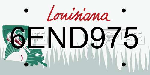 6END975 Louisiana License Plate