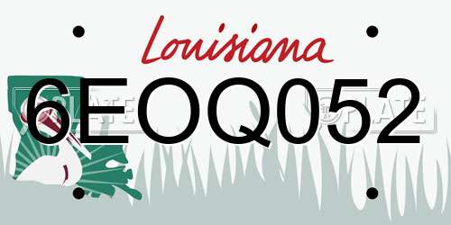 6EOQ052 Louisiana License Plate