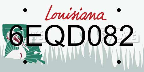 6EQD082 Louisiana License Plate