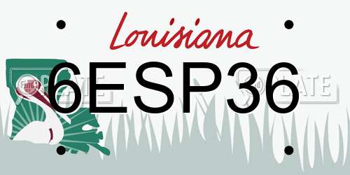 6ESP36 Louisiana License Plate