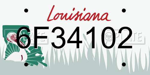 6F34102 Louisiana License Plate
