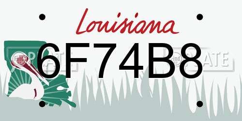 6F74B8 Louisiana License Plate