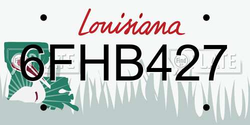 6FHB427 Louisiana License Plate
