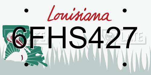 6FHS427 Louisiana License Plate