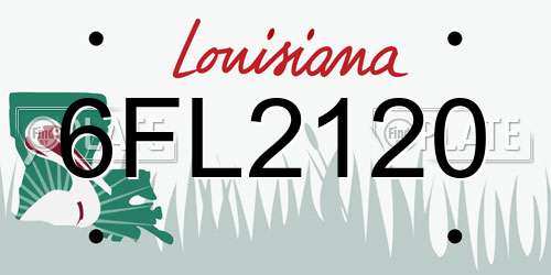 6FL2120 Louisiana License Plate