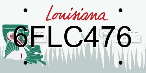 6FLC476 Louisiana License Plate