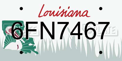 6FN7467 Louisiana License Plate