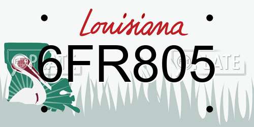 6FR805 Louisiana License Plate