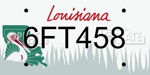 6FT458 Louisiana License Plate