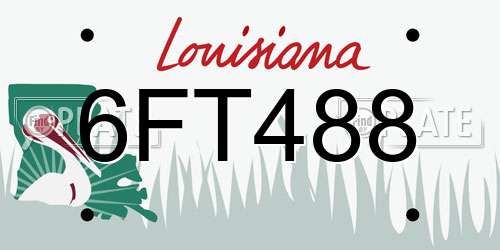 6FT488 Louisiana License Plate