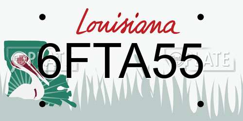 6FTA55 Louisiana License Plate