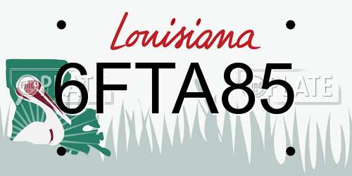 6FTA85 Louisiana License Plate