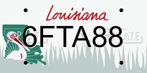 6FTA88 Louisiana License Plate