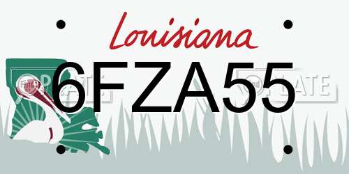 6FZA55 Louisiana License Plate