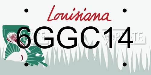 6GGC14 Louisiana License Plate