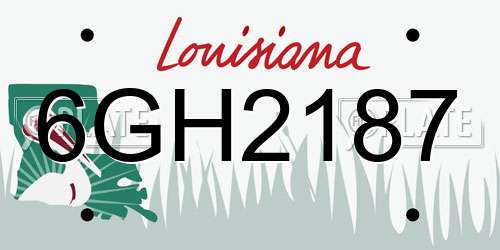 6GH2187 Louisiana License Plate