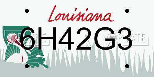 6H42G3 Louisiana License Plate