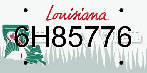 6H85776 Louisiana License Plate