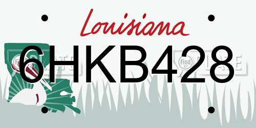 6HKB428 Louisiana License Plate