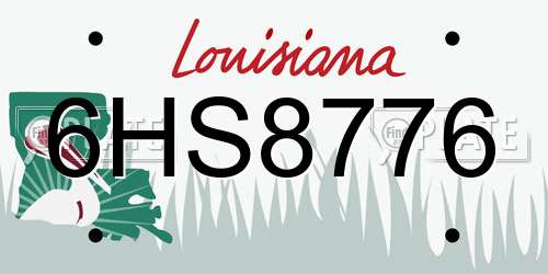 6HS8776 Louisiana License Plate