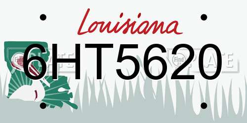 6HT5620 Louisiana License Plate