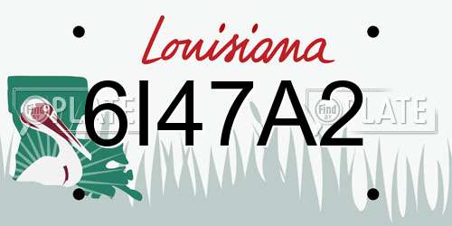 6I47A2 Louisiana License Plate