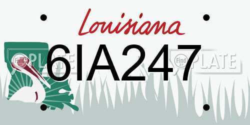 6IA247 Louisiana License Plate