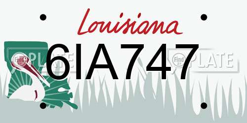 6IA747 Louisiana License Plate
