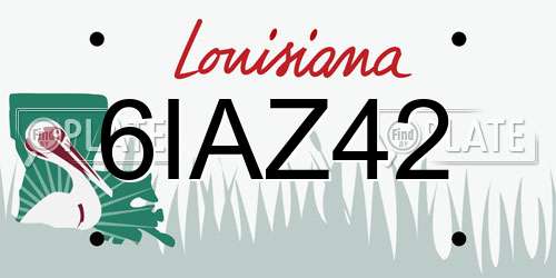 6IAZ42 Louisiana License Plate