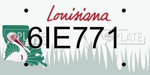 6IE771 Louisiana License Plate
