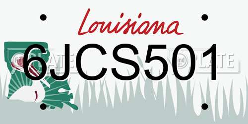 6JCS501 Louisiana License Plate